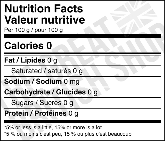 Barr Raspberryade - 330ml nutrition facts label / valeur nutritive