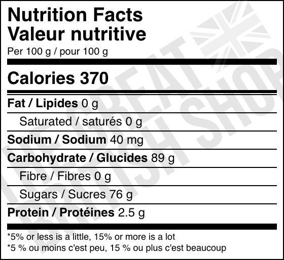 Barratt Shrimp And Bananas - 150g nutrition facts label / valeur nutritive