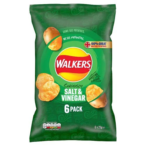 Walkers Salt and Vinegar Crisps - 6pk | British Store Online | The Great British Shop