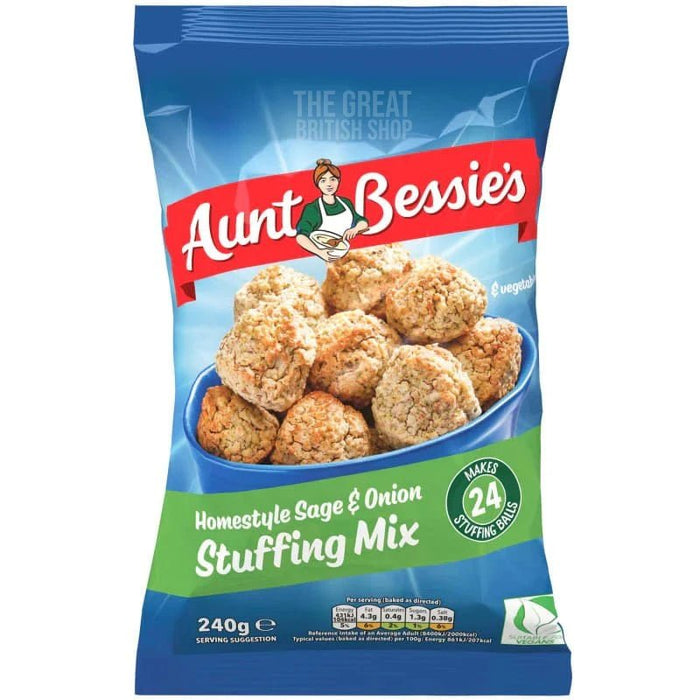 Aunt Bessie's Sage & Onion Stuffing Mix - 240g imported British grocery product available in Canada