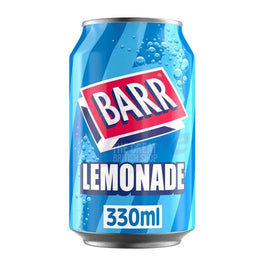 Barr Lemonade 330ml: the blue can showing the Barr logo and lemonade name.