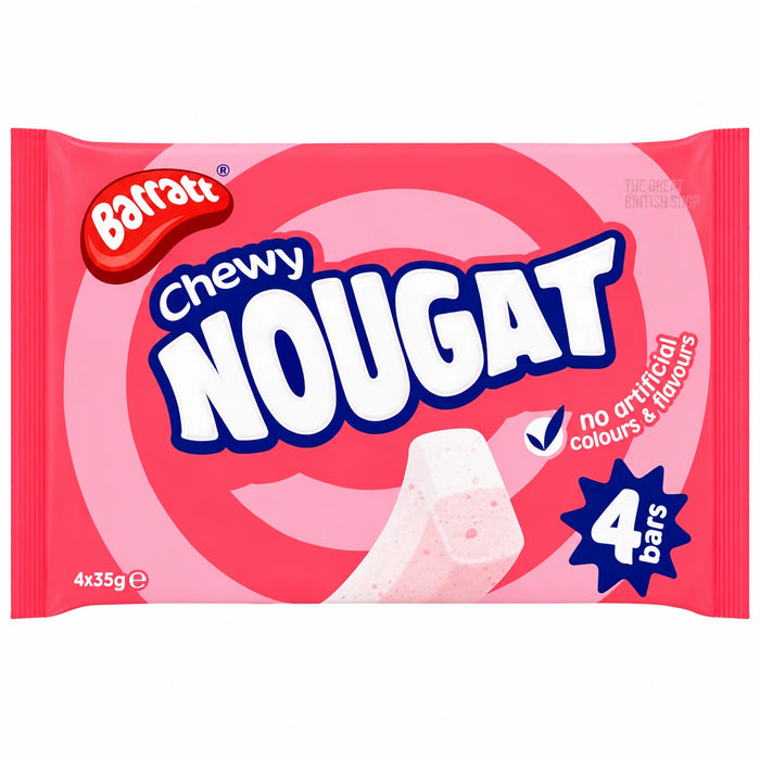 Barratt Nougat Bars - 4 pack, front view of the product packaging