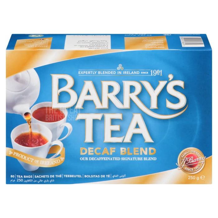Barry's Decaf Blend - 80 Tea Bags imported British grocery product available in Canada