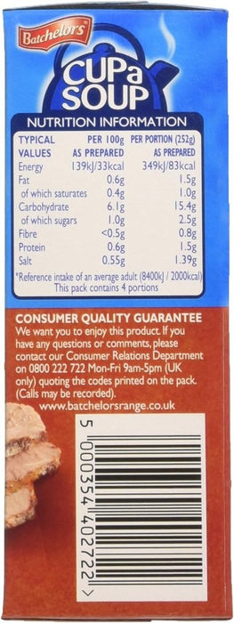 Batchelors Cup A Soup Beef & Tomato - 4 Pack imported British grocery product available in Canada