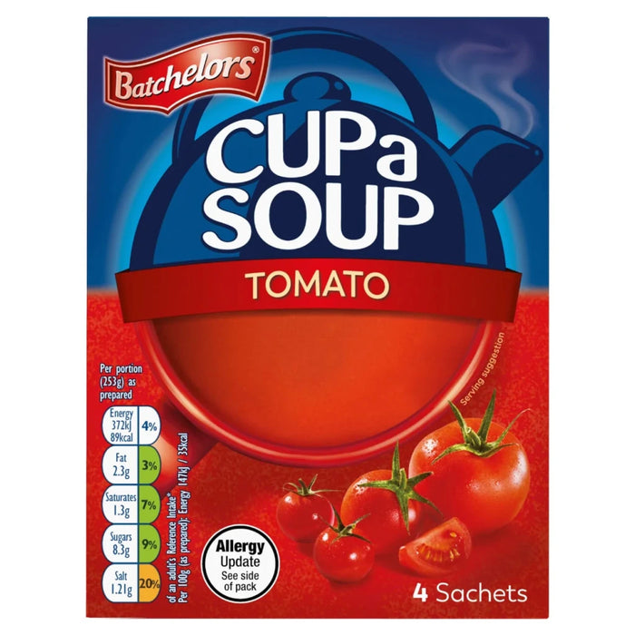Batchelors Cup A Soup Tomato - 4 Pack imported British grocery product available in Canada