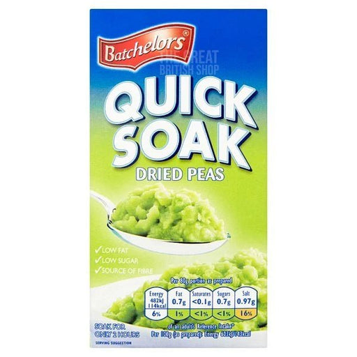 Batchelors Quick Soak Peas - 250g imported British grocery product available in Canada