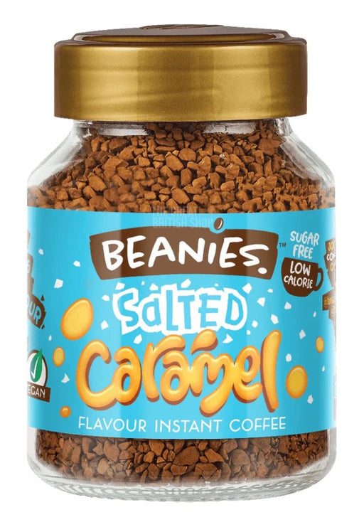 Beanies Salted Caramel Flavour Instant Coffee - 50g imported British grocery product available in Canada