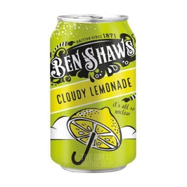 Ben Shaws Cloudy Lemonade 330ml: the can showing the lemon umbrella design and logo.