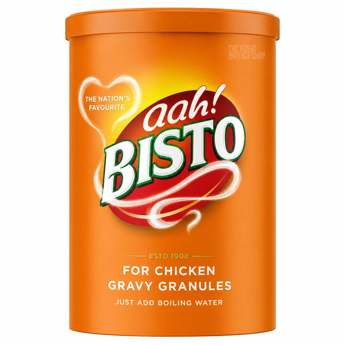 Bisto Chicken Gravy Granules 190g, front view of the original product packaging.