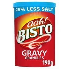 Bisto Gravy Granules Reduced Salt - 190g imported British grocery product available in Canada
