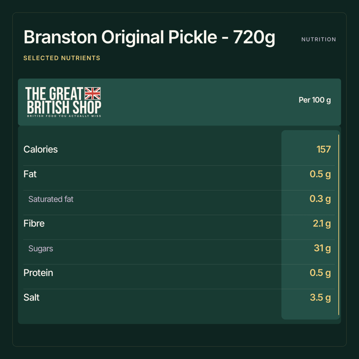 Branston Original Pickle - 720g imported British grocery product available in Canada