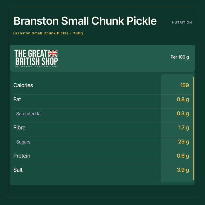 Branston Small Chunk Pickle - 360g imported British grocery product available in Canada