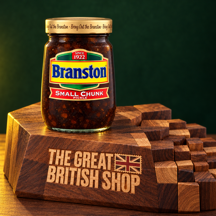 Small pieces, bold whole — product promotional image with The Great British Shop branding physically formed into the scene material