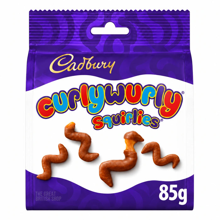 Cadbury Curly Wurly Squirles - 85g, front view of the product packaging