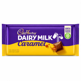 Cadbury Dairy Milk Caramel - 120g, front view of the UK packaging