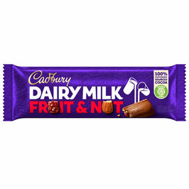 Cadbury Dairy Milk Fruit and Nut - 49g, front view of the product packaging