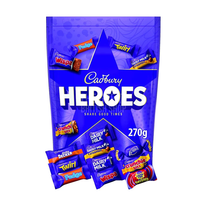 Cadbury Heroes Pouch - 270g imported British grocery product available in Canada