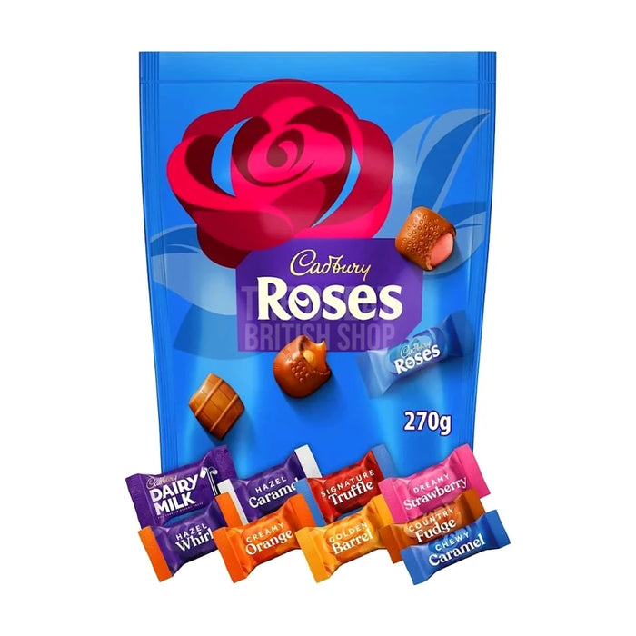 Cadbury Roses Pouch - 270g imported British grocery product available in Canada