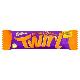 Cadbury Twirl Orange 43g: front of the purple and orange wrapper showing the bar.