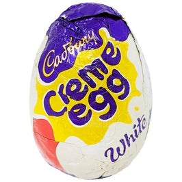 Cadbury White Creme Egg 40g: the foil wrapped egg showing the White Creme Egg branding.
