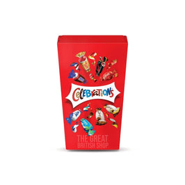 Celebrations Mini Box 69g: the front of the red carton showing assorted wrapped chocolates.