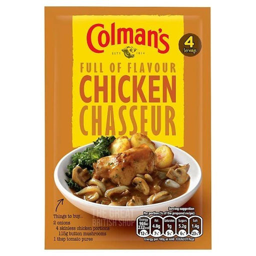 Colman's Chicken Chasseur Mix - 43g imported British grocery product available in Canada