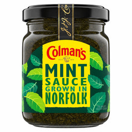 Colman’s Mint Sauce 165g, front view of the original product packaging.
