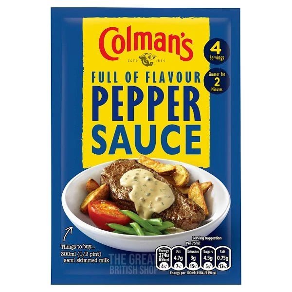 Colman's Pepper Sauce Mix - 40g imported British grocery product available in Canada