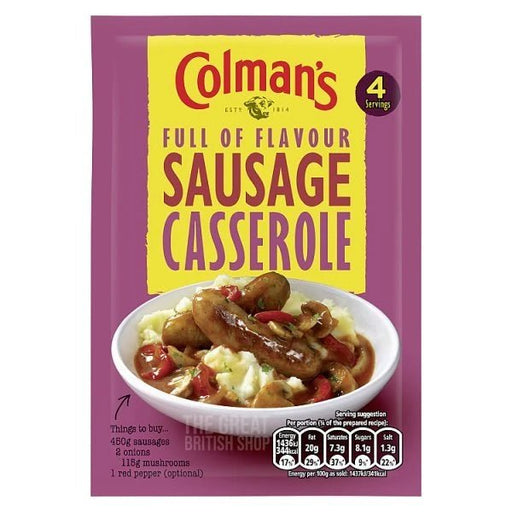 Colman's Sausage Casserole Mix - 39g imported British grocery product available in Canada
