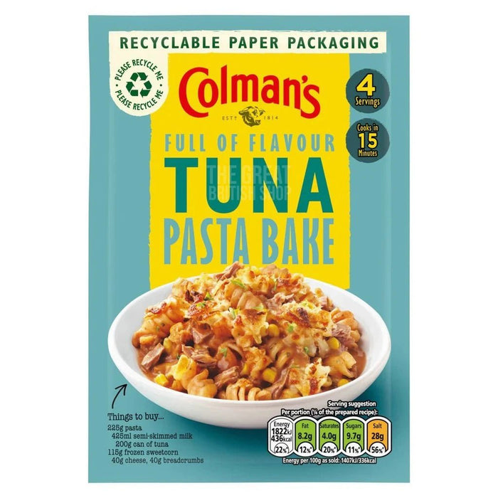 Colman's Tuna Pasta Bake Mix - 44g imported British grocery product available in Canada
