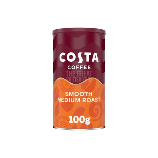 Costa Coffee Smooth Medium Roast - 100g imported British grocery product available in Canada