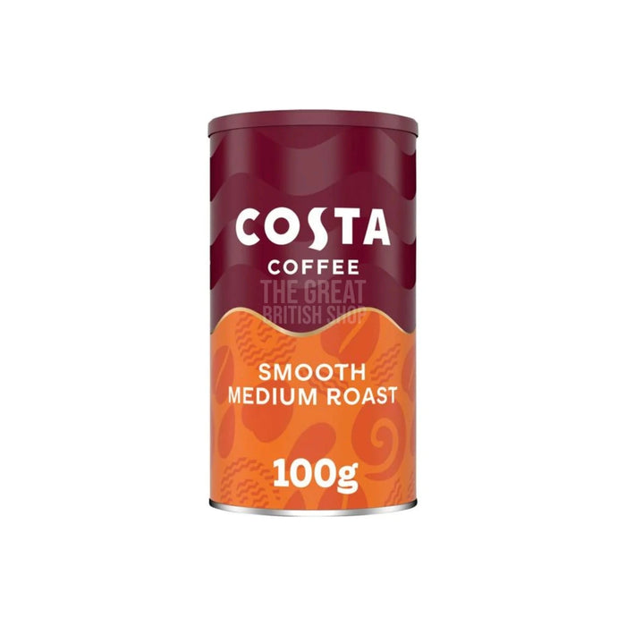 Costa Coffee Smooth Medium Roast - 100g imported British grocery product available in Canada