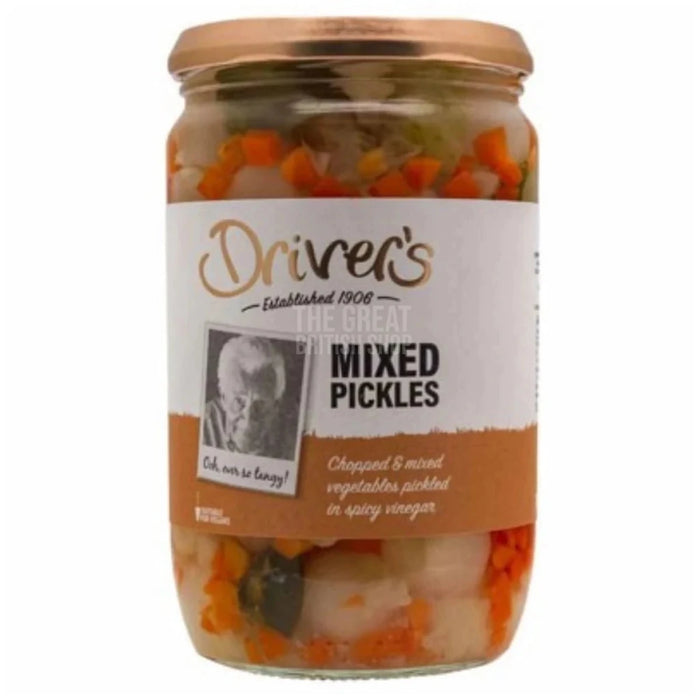 Drivers Mixed Pickles - 710g imported British grocery product available in Canada
