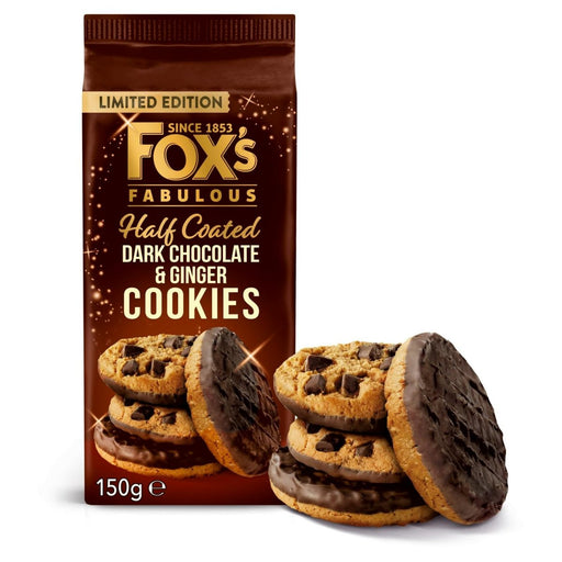 Fox's Fabulous Dark Chocolate & Ginger Cookies - 175g | British Store Online | The Great British Shop