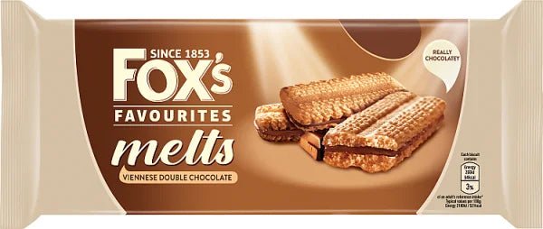 Fox's Favorites Melts Viennese Double Chocolate imported British grocery product available in Canada