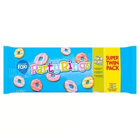 Fox's Party Rings Double Pack - 250g imported British grocery product available in Canada