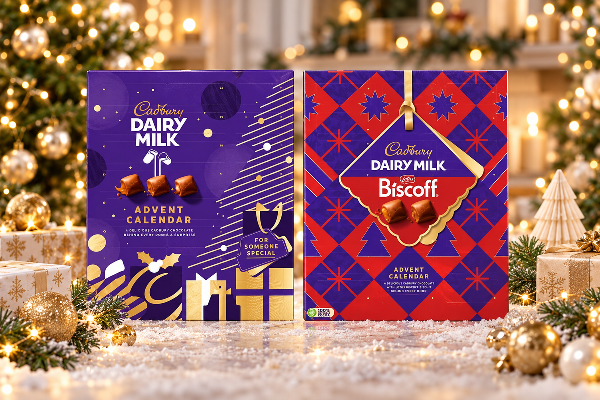 British Christmas advent selection in a festive setting