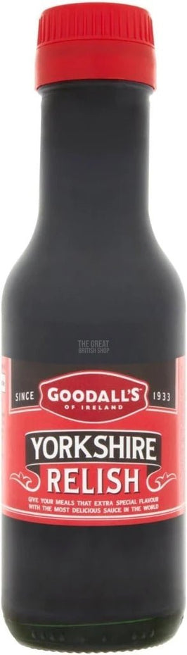 Goodall's Yorkshire Relish 125ml: the bottle with red cap and red label showing the brand name.