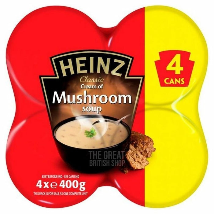 Heinz Mushroom Soup 400g - 4 Pack imported British grocery product available in Canada