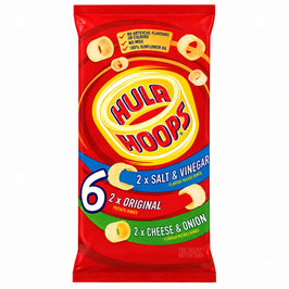 Hula Hoops Variety 6 Pack, front view of the original product packaging.