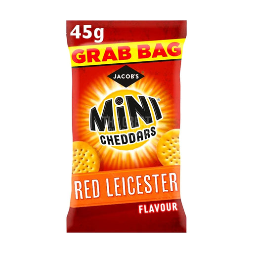 Jacob's Mini Cheddars Red Leicester Grab Bag - 45g imported British grocery product available in Canada