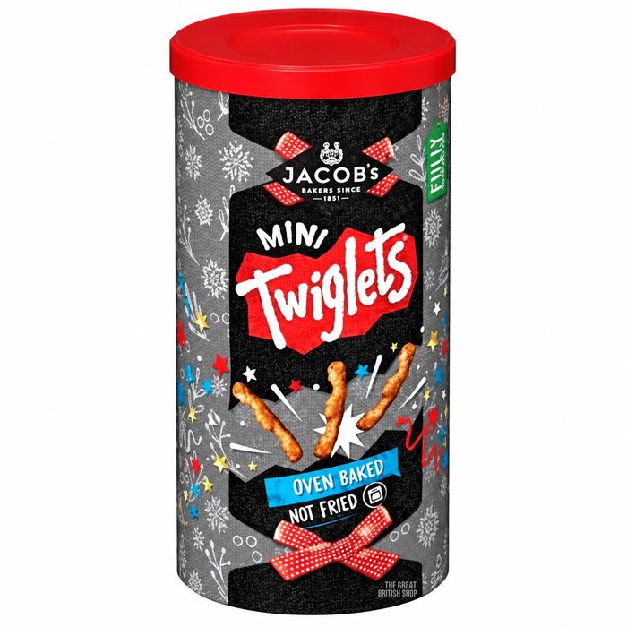 Jacob's Twiglets Original Caddy 200g: the cylindrical tub with red lid showing snack sticks.