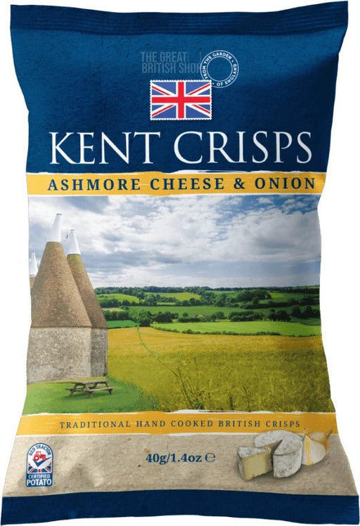 Kent Crisps Ashmore Cheese & Onion - 150g imported British grocery product available in Canada