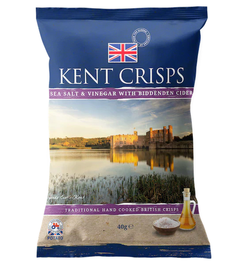 Kent Crisps Sea Salt & Vinegar with Biddenden Cider 150g imported British grocery product available in Canada