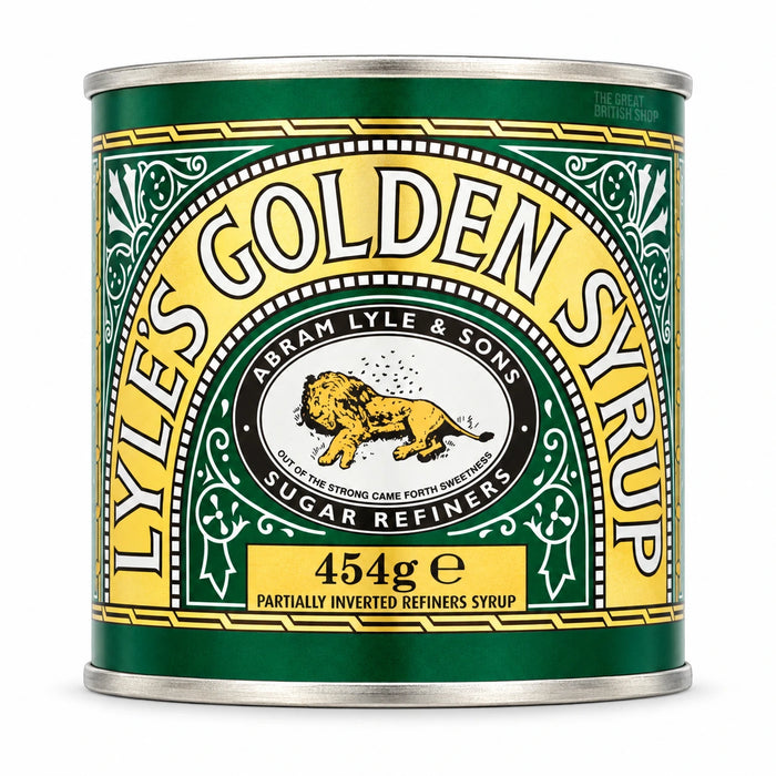 Lyle's Golden Syrup - 454g, front view of the UK packaging