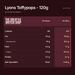 Lyons Toffypops - 120g selected nutrition summary. Per biscuit, Per 100 g. Values from this product’s website nutrition information.