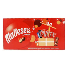 Maltesers & Friends Selection Box 207g: front of the box with assorted wrapped chocolate bars shown.