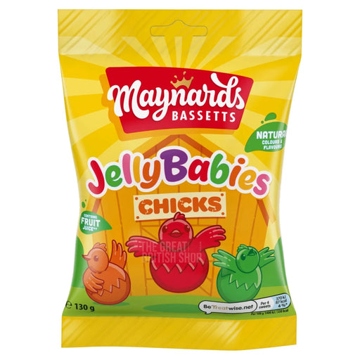 Maynards Bassetts Jelly Babies Chicks - 130g imported British grocery product available in Canada