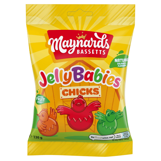 Maynards Bassetts Jelly Babies Chicks - 130g imported British grocery product available in Canada