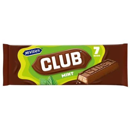 McVitie's Club Mint 7 Pack - 154g